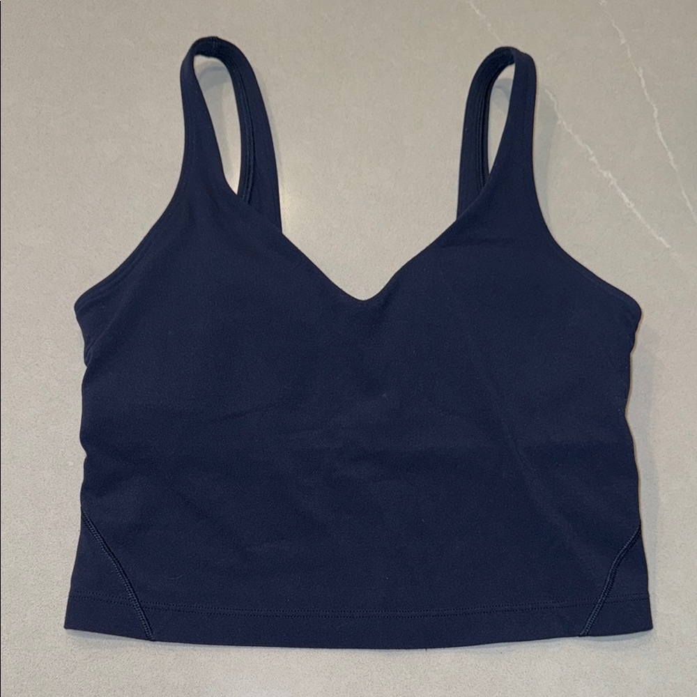 Navy blue V-Neck Crop Top